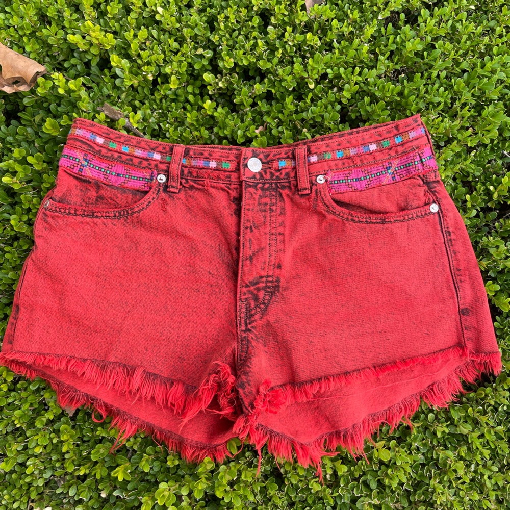 We The Free Red Shorts